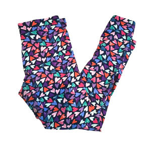 Wonder Nation Navy Leggings with Multicolor Hearts - Size XL (14/16)